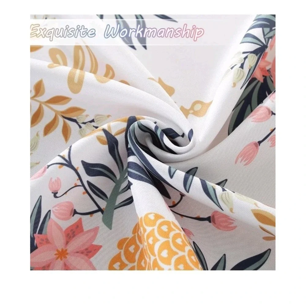 60in X‎ 102  Cloth Pineapples And Flowers  Floral Tablecloth Hawaiian Summer....